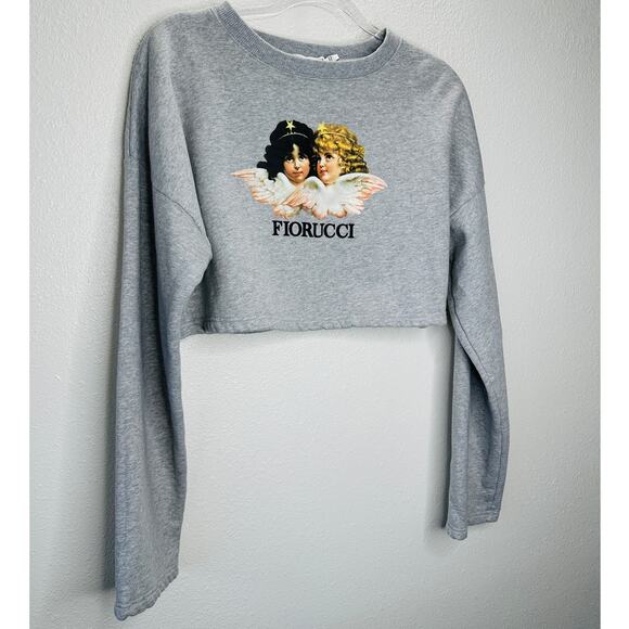 Fiorucci Angels Gray Cropped Sweater XL,EUC - Picture 2 of 14